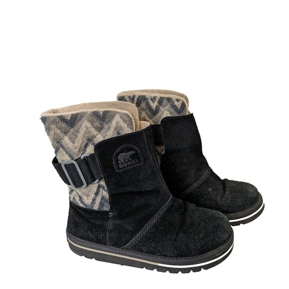 Sorel Shoes - Sorrel Women's Winter Boots Size 8.5 Black Gray Adjustable Strap.